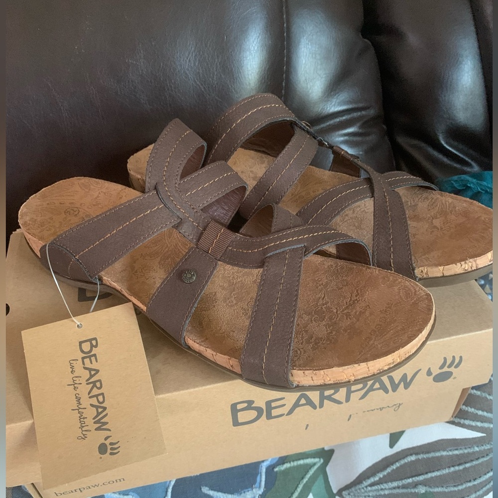 Women’s BearPaw Kai II Dark Brown Sandals, Size 12